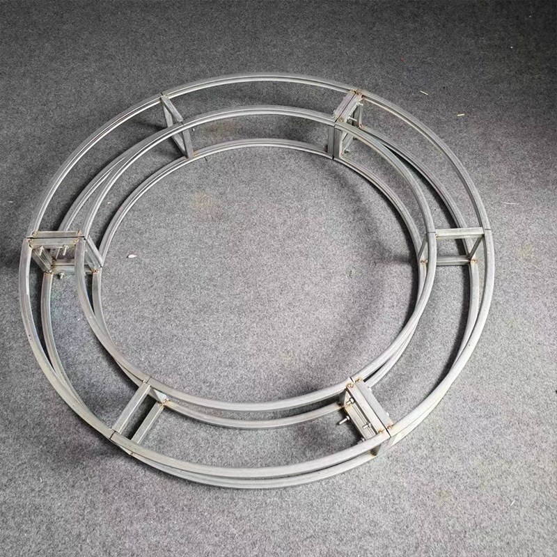 新款婚庆道具铁艺镀锌双层圆环桁架圆形流苏装饰桁架吊环吊顶花