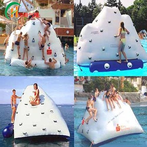 户外充气水上冰山攀岩运动海上漂浮游乐设备水上乐园攀爬滑梯浮台