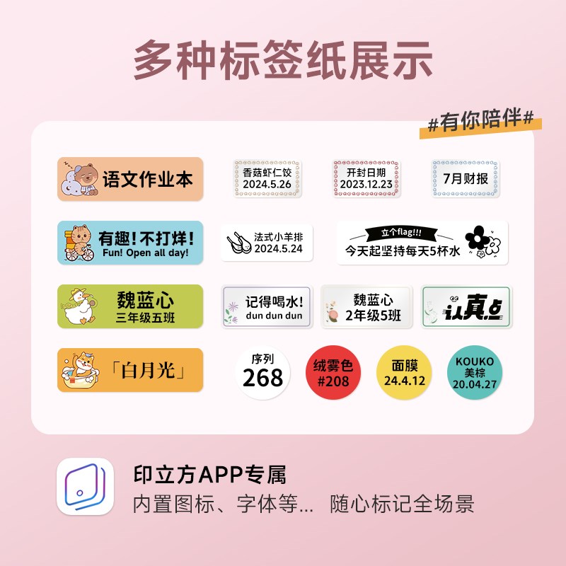 德佟P0标签打印机家用手持便携式迷你小型热敏打价格价签智能便签
