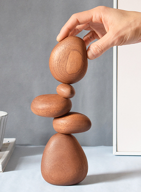 山舍X象有形  平衡石 实木创意风益智解压现代家居饰品 摆件