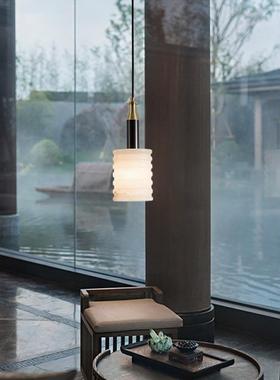 新中式云石小吊代灯设吊计床师现简约艺术样板间餐厅吧台卧95650