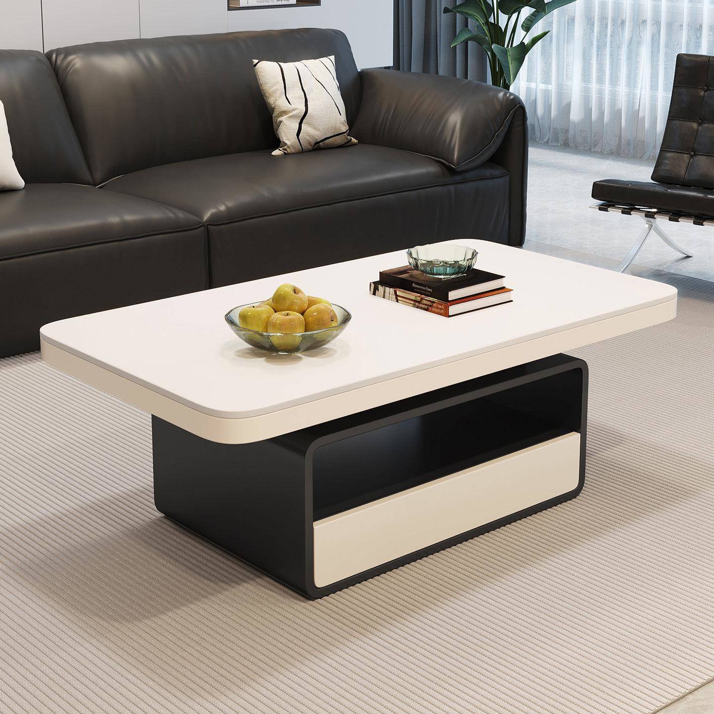 轻奢现代奶油长方形岩茶几客厅小板户型家用设计风感师茶SZD桌子