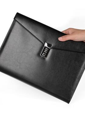 现货保密档案公袋A4商质带LML密码锁皮公文包务文包可印制logo