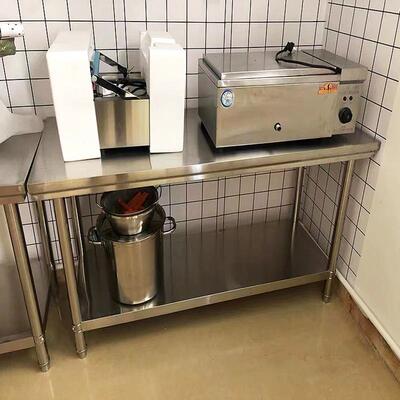 加厚不锈工作台面商用厨房操作钢台304饭店切菜桌JCC打荷台不锈钢
