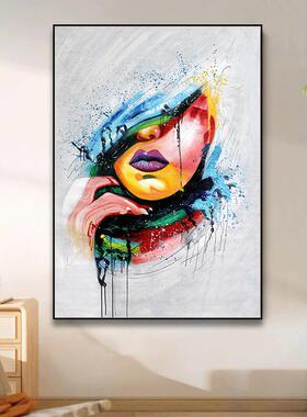 纯绘油画厅关过道SH195立玄体肌理装饰挂客画大幅抽象现手代简约