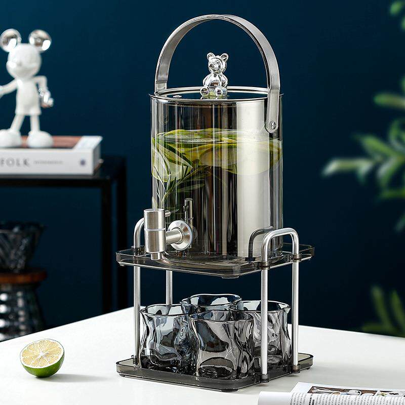 玻TWY璃冷水壶壶耐高温凉水壶大容量茶桶饮料桶带龙头储水果套轻