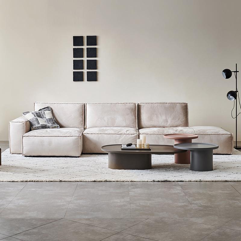 意式极客厅户转型靠背可推拉沙发奶油风豆腐块MQM小简角组合轻奢