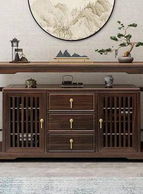 新式靠现代简约餐边柜乌金中46007木关客厅实木隔断玄墙碗柜储物