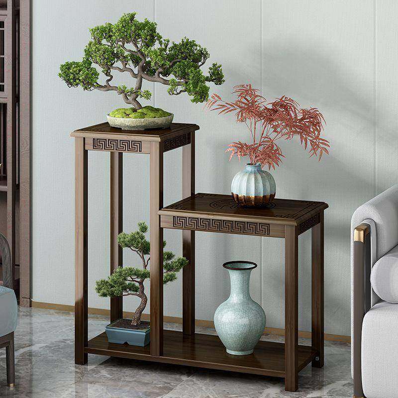 室外花架阳置物架落地式实木客厅新中式绿萝内架多肉JZV室吊兰层