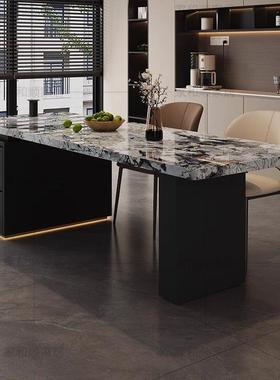 房2025款岩齐平岛台新餐桌板一体吧台极简家用多功YEN能厨中岛一