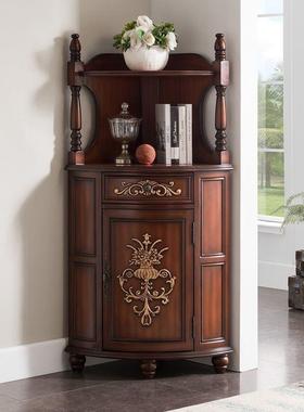 实木欧式角柜美式村玄关柜拐角柜墙角乡储物架75592置物收纳柜架