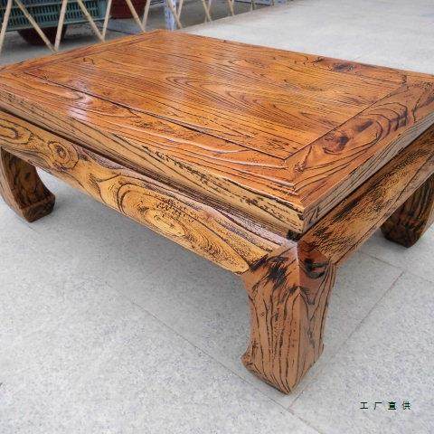 老榆木桌全实米木炕炕桌几YZT吃饭桌中式古典飘窗桌榻榻子做旧田