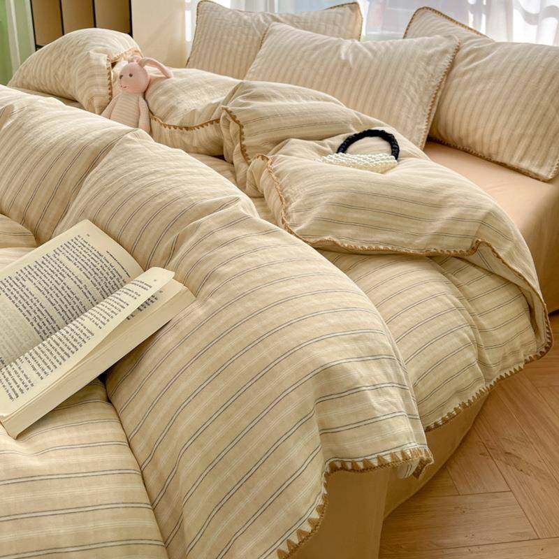 日式棉亲肤A类母婴级针全双层纱三角纯棉四件套宝妈JSV婴幼儿款