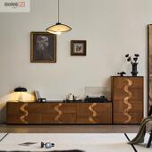 宋学式 电中古实木视柚木柜法式 客厅高款 美小户型78129客厅影视柜