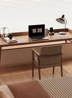 木飘窗高低脚电脑桌学生室简约学习实卧桌窗长短腿原木OXE桌工作