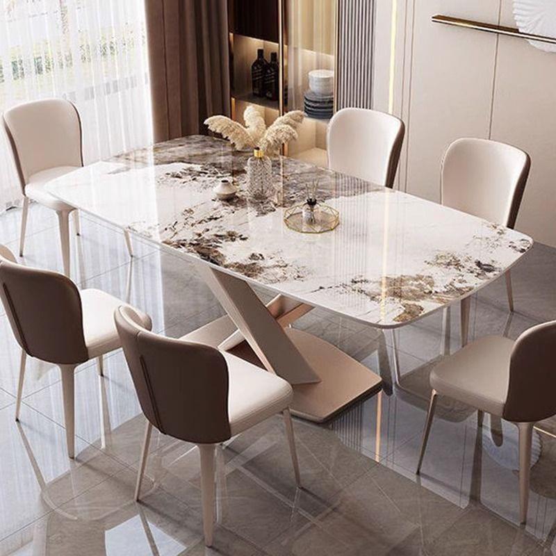 意式简约岩板餐家桌用现厅代户型出租ZYB房公寓餐长方形餐桌小椅