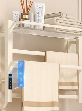 HYt4wst6家奶油白电热毛巾架用卫生间智能加热烘干浴色室置物架壁