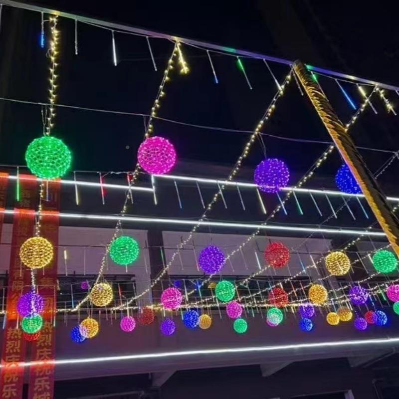 太阳能ld藤球装饰灯户NKL外防水街景观灯挂树上氛球e形灯庭院道围