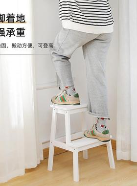 实木踏脚层双阶梯凳凳垫凳脚小楼梯凳子家68033用高低凳两用儿童