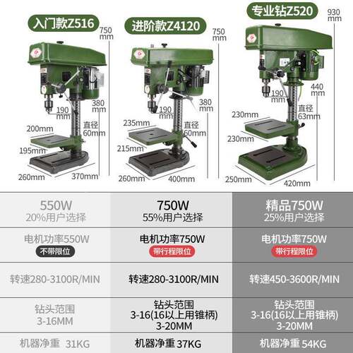 殊尚台工业级钻SIC床家用1MM20钻MM小型功多能钻攻两用大功率6重