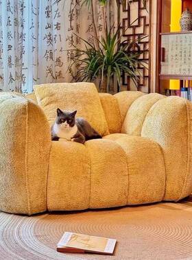 年底大促CHV南瓜单人沙发客厅小户型休闲艺简式约设法计师懒人布