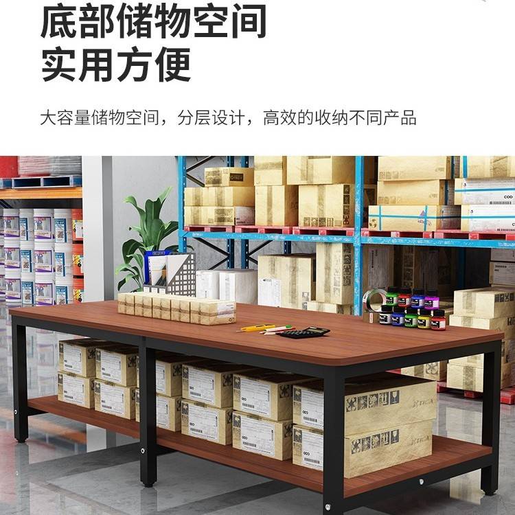 工作台双层快递打包台包装桌流水线操作台车间工厂服装质检大桌子