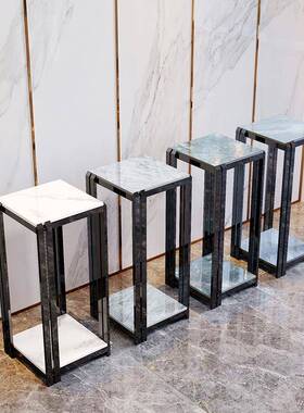 内UG73奢岩板花架不锈钢客IVL厅室装摆饰件落地式酒店花盆置轻物