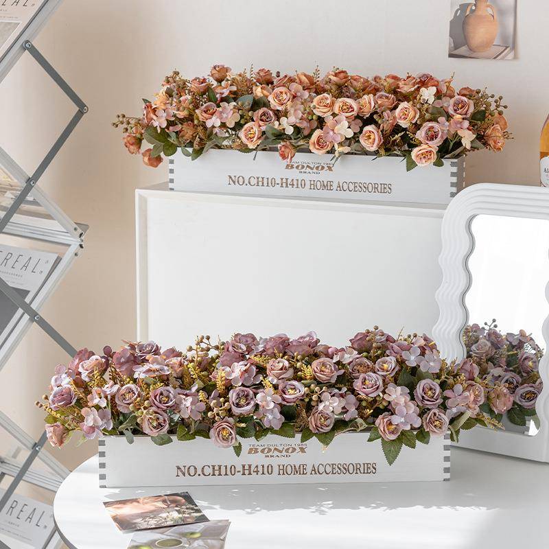 50cm实木栅栏花仿真假花摆设花艺件摆装摆饰花客厅餐桌花花878702