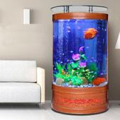 海源XCB头创半圆形金鱼缸客厅家用中型式 落地式 欧免大换水水族箱