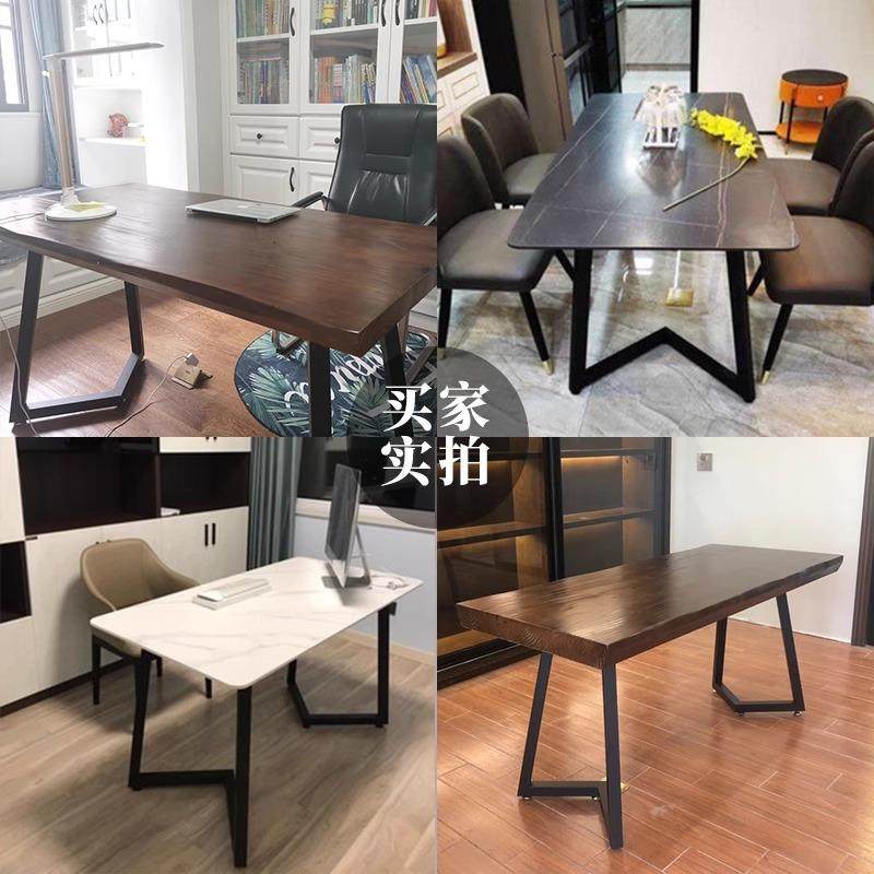 简约奢铁桌腿办公茶桌支架桌无品牌/脚大板桌小轻几大理石餐桌吧