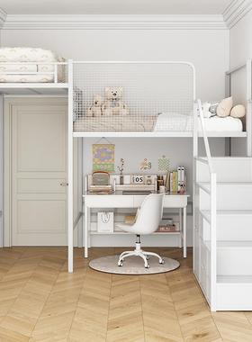 ?茗汇铁复型式高架床复式楼RDP床组艺合床单上层小户二阁楼上床下