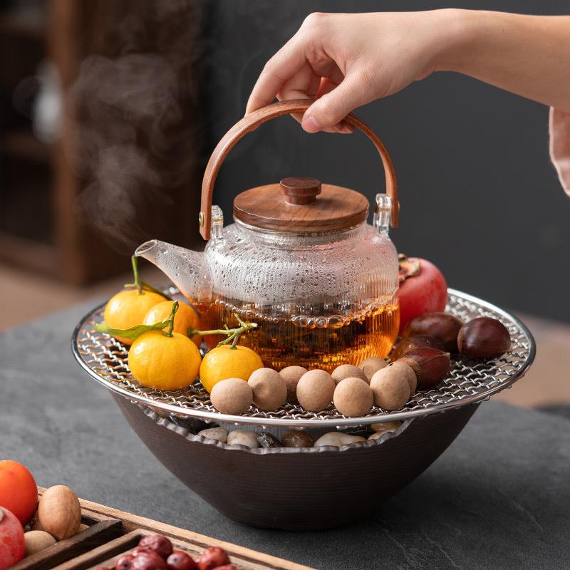 围炉煮茶烤茶烤小红薯式电日22js1103内陶子炉室家用茶壶煮茶器煮