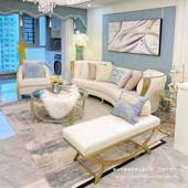 法式 GYA直式 轻美奢黛拉销沙发组合样板房无品牌 轻奢实木家具阿沙