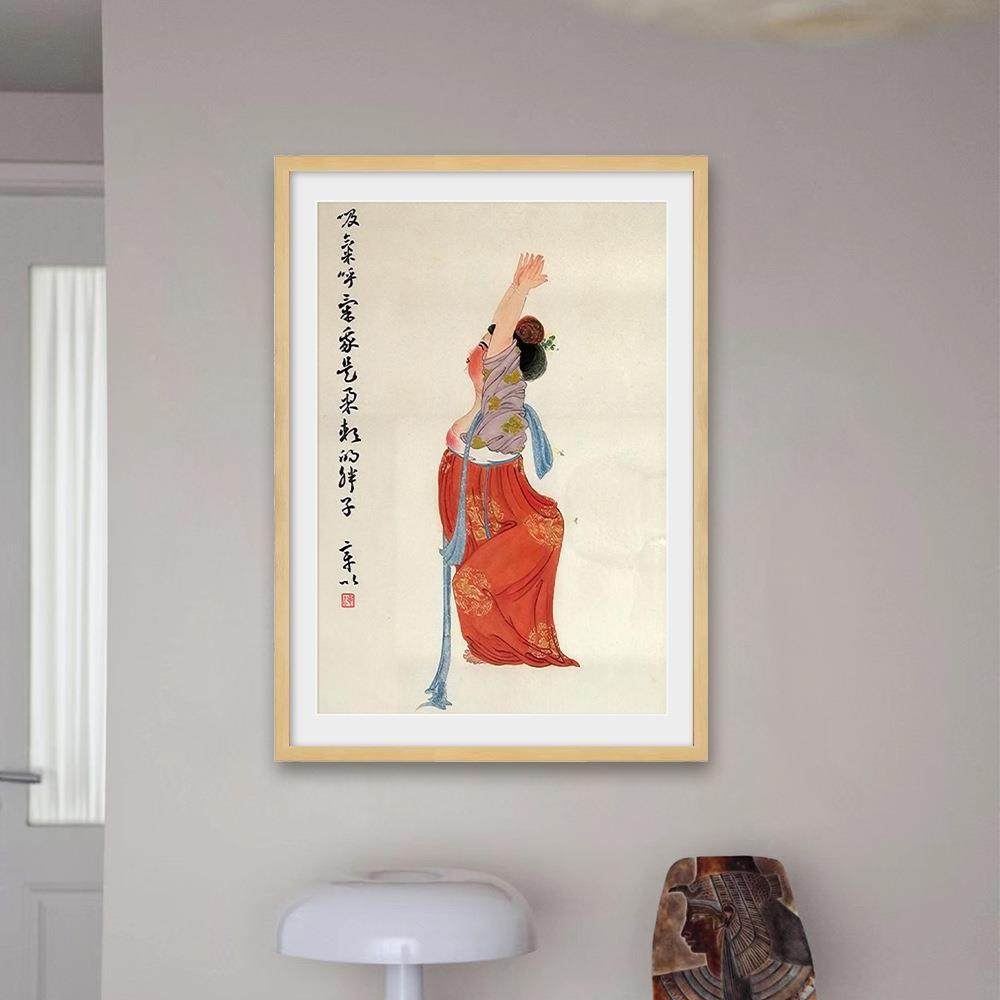 山房春事仕女图新式装饰国画画书房茶室客室无品牌/厅中古风壁挂