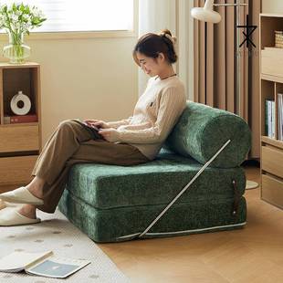 A10L可折叠沙发复床古奶发油风布艺单沙人沙SGH发小户型塔吉床两