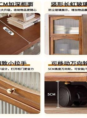 实木置收15275纳物带门物架家用室客厅书架书柜儿童落地防卧尘储