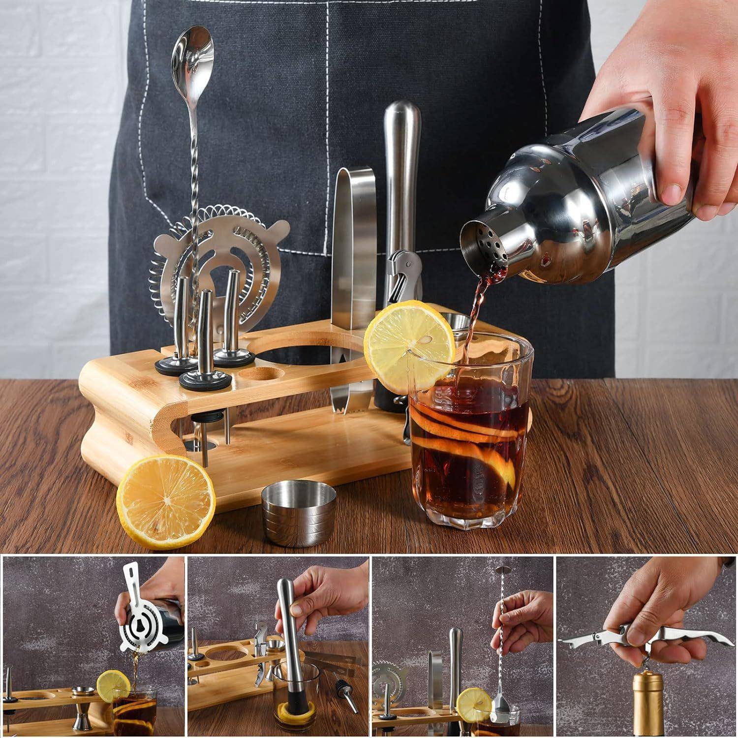 g计源头爆款不锈钢KM-TZK9调酒器套装12件套可设便loo包装家用携