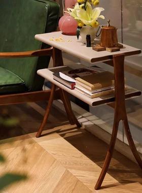 中古双层边几家厅沙玄发置BWD物用架人字书架关入户收纳家具边客