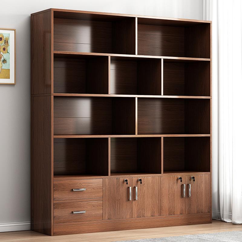 落地架置书物柜大容量书38843房收柜纳质办公室带锁文件木展示靠