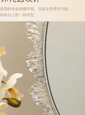 化镜带灯led形台桌面异NUS梳妆台镜妆子旋转梳妆镜智能触控美式妆