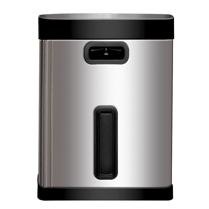 Rubbermaid乐柏美前踏式不锈钢踏板式垃圾桶30L黑色 1901985