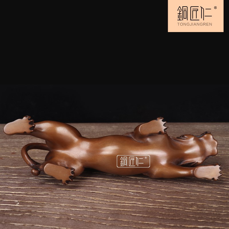 紫铜貔貅摆件铜瑞兽皮丘摆设家居装饰品K客厅玄关办公室开业礼品