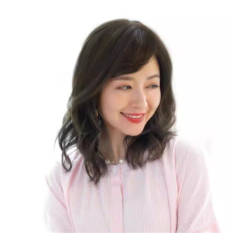 真发假发女全头套中长发真人发丝中老年妈妈款自然洋气时尚长卷发
