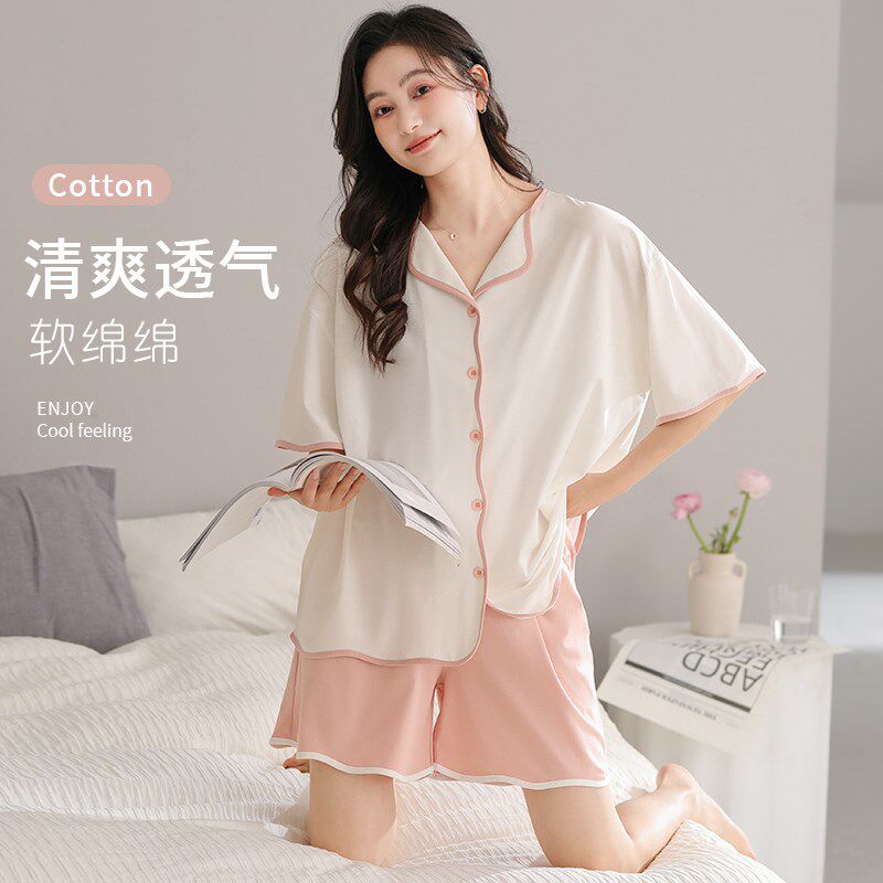 睡衣女款夏季2025新款夏天短袖短裤女士休闲棉绸家居服可外穿套装