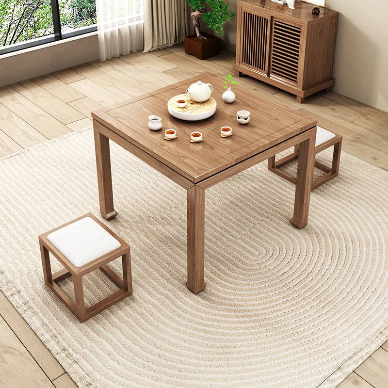 实木中堂八仙桌客厅家用方桌茶桌椅组合新中式茶台供桌条案翘头桌