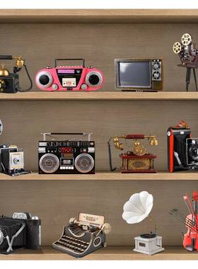 南洋风复古古装饰品摆件仿书架摆怀设ltao1000场景布置7080代感旧