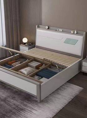 实木床1.2米小床.35米单人1.15米高双64540人1.8床米充电气压储物