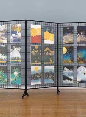 铁艺格折叠展架幼儿动园美工示区63748网作品书法画展网架立式移