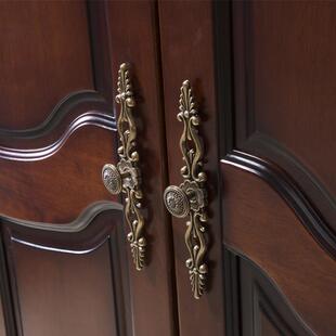 美式乡村家具卧室储物柜拆实木衣54227柜合橡胶木装三四五门组收