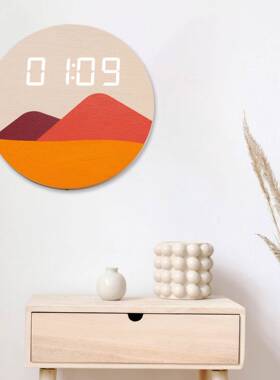 码LED木头钟夜光数字数木闹钟万年温度声控电质g232子数字挂钟历